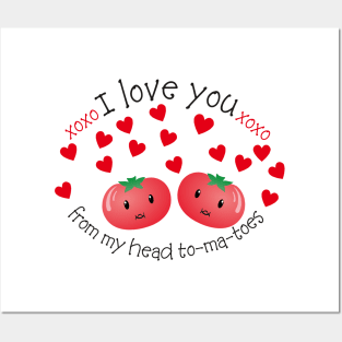 I Love you from my Head Tomatoes Pun Design Posters and Art